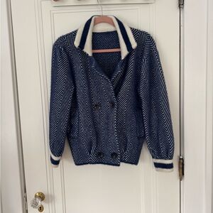 Blue and White Chevron Jacket